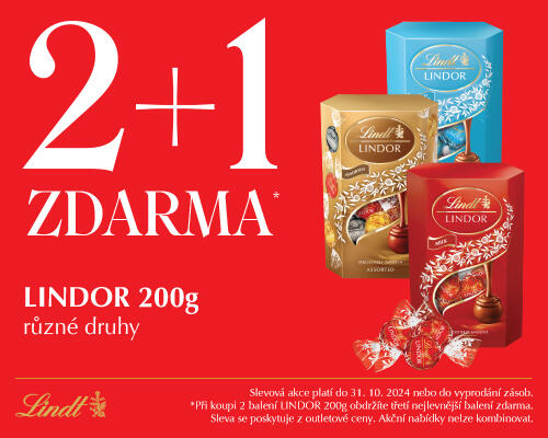 EXTRA akce 2+1 zdarma na Lindor 200 g