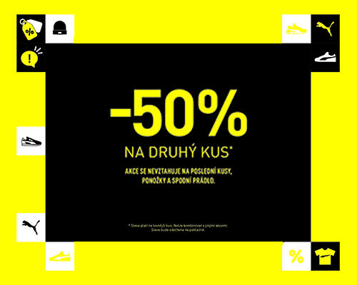 EXTRA sleva 50 % na druhý levnější kus